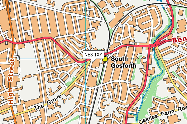 NE3 1XY map - OS VectorMap District (Ordnance Survey) NE3 1XY map - OS VectorMap District (Ordnance Survey)