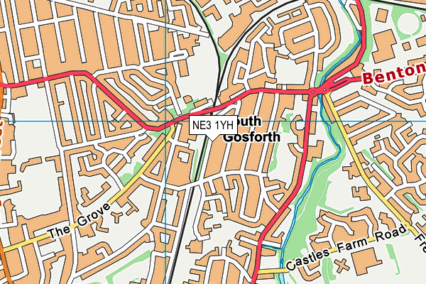 NE3 1YH map - OS VectorMap District (Ordnance Survey) NE3 1YH map - OS VectorMap District (Ordnance Survey)