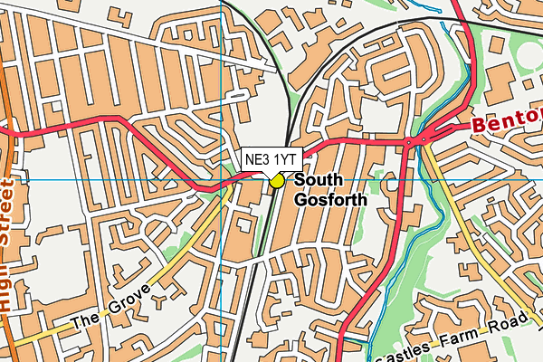 NE3 1YT map - OS VectorMap District (Ordnance Survey) NE3 1YT map - OS VectorMap District (Ordnance Survey)