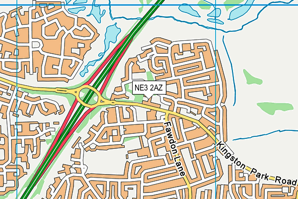 NE3 2AZ map - OS VectorMap District (Ordnance Survey) NE3 2AZ map - OS VectorMap District (Ordnance Survey)
