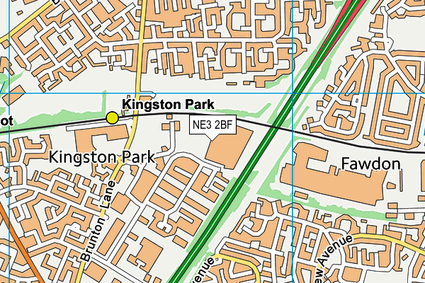 NE3 2BF map - OS VectorMap District (Ordnance Survey) NE3 2BF map - OS VectorMap District (Ordnance Survey)