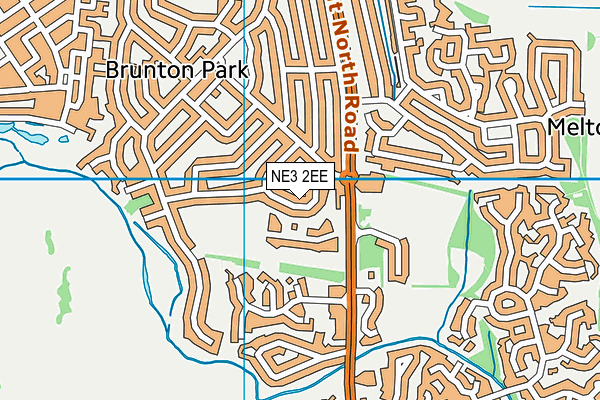 NE3 2EE map - OS VectorMap District (Ordnance Survey) NE3 2EE map - OS VectorMap District (Ordnance Survey)