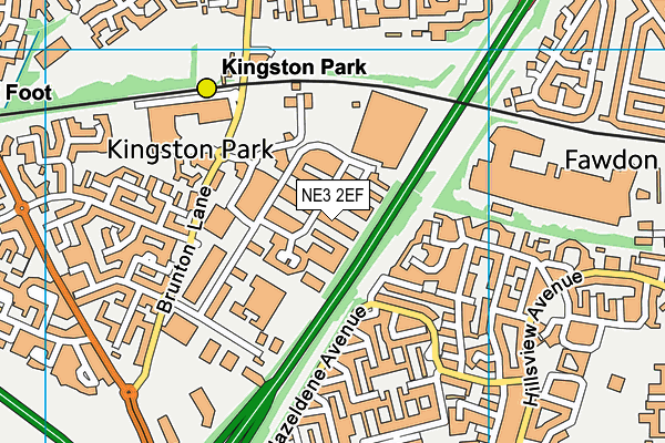 NE3 2EF map - OS VectorMap District (Ordnance Survey) NE3 2EF map - OS VectorMap District (Ordnance Survey)