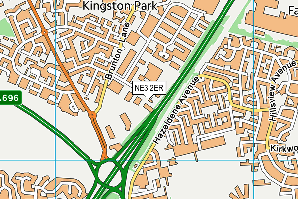 NE3 2ER map - OS VectorMap District (Ordnance Survey) NE3 2ER map - OS VectorMap District (Ordnance Survey)