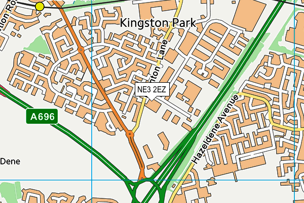NE3 2EZ map - OS VectorMap District (Ordnance Survey) NE3 2EZ map - OS VectorMap District (Ordnance Survey)