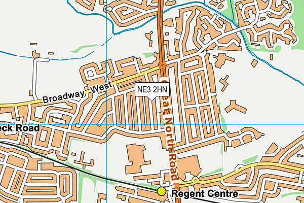 NE3 2HN map - OS VectorMap District (Ordnance Survey) NE3 2HN map - OS VectorMap District (Ordnance Survey)