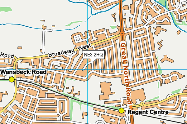 NE3 2HQ map - OS VectorMap District (Ordnance Survey) NE3 2HQ map - OS VectorMap District (Ordnance Survey)