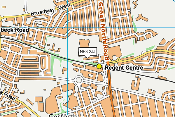 NE3 2JJ map - OS VectorMap District (Ordnance Survey) NE3 2JJ map - OS VectorMap District (Ordnance Survey)