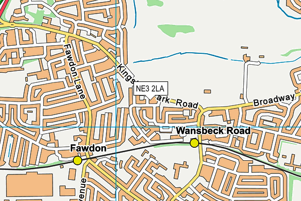 NE3 2LA map - OS VectorMap District (Ordnance Survey)