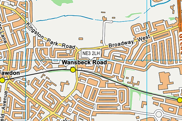 NE3 2LH map - OS VectorMap District (Ordnance Survey) NE3 2LH map - OS VectorMap District (Ordnance Survey)