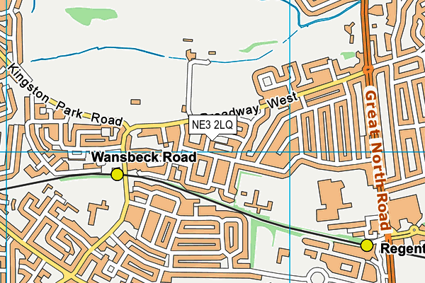 NE3 2LQ map - OS VectorMap District (Ordnance Survey) NE3 2LQ map - OS VectorMap District (Ordnance Survey)