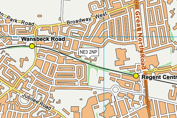 NE3 2NP map - OS VectorMap District (Ordnance Survey) NE3 2NP map - OS VectorMap District (Ordnance Survey)