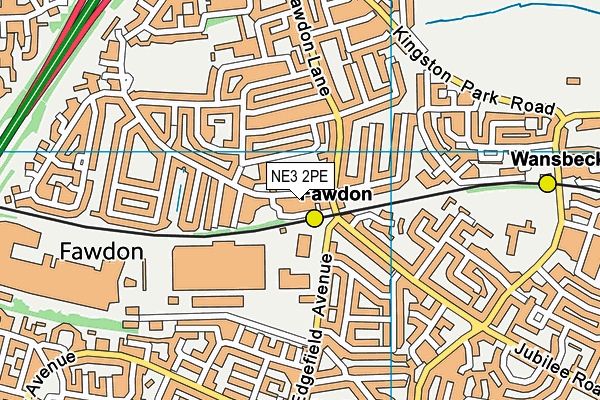 NE3 2PE map - OS VectorMap District (Ordnance Survey) NE3 2PE map - OS VectorMap District (Ordnance Survey)