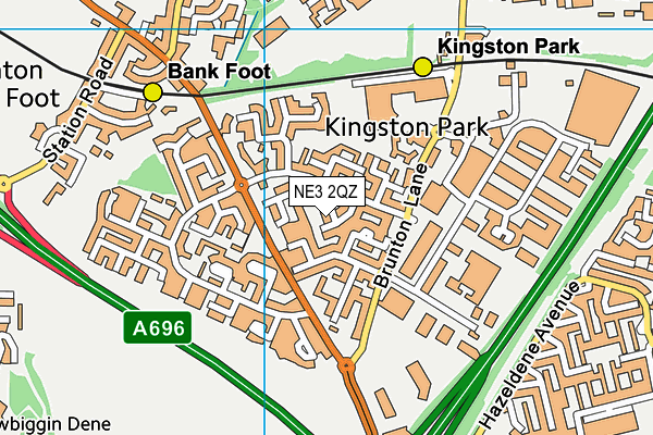 NE3 2QZ map - OS VectorMap District (Ordnance Survey) NE3 2QZ map - OS VectorMap District (Ordnance Survey)