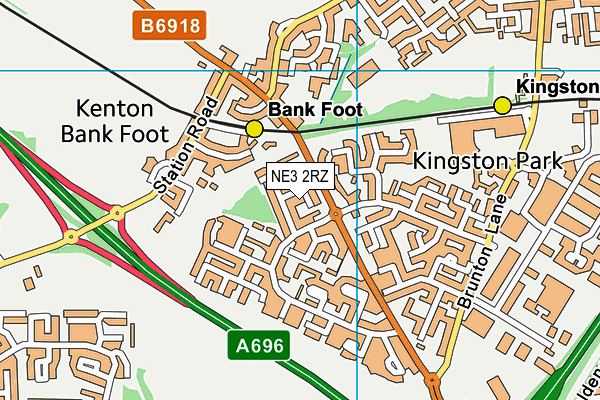 NE3 2RZ map - OS VectorMap District (Ordnance Survey) NE3 2RZ map - OS VectorMap District (Ordnance Survey)