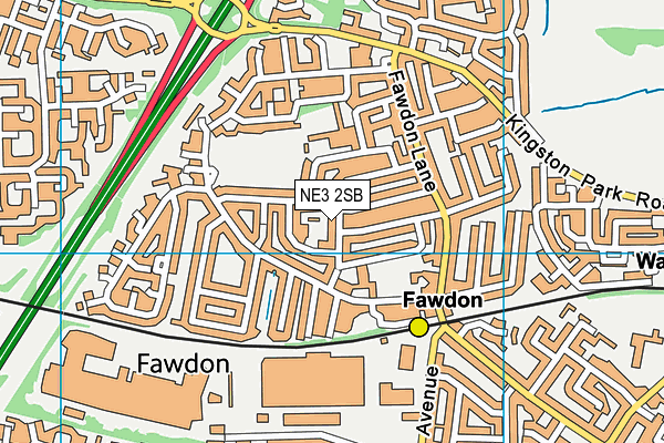 NE3 2SB map - OS VectorMap District (Ordnance Survey) NE3 2SB map - OS VectorMap District (Ordnance Survey)