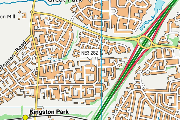 NE3 2SZ map - OS VectorMap District (Ordnance Survey) NE3 2SZ map - OS VectorMap District (Ordnance Survey)