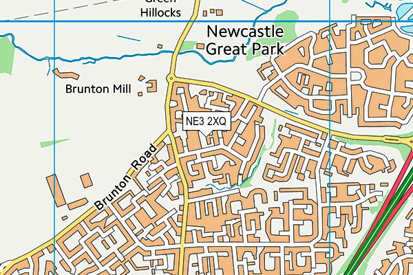 NE3 2XQ map - OS VectorMap District (Ordnance Survey) NE3 2XQ map - OS VectorMap District (Ordnance Survey)