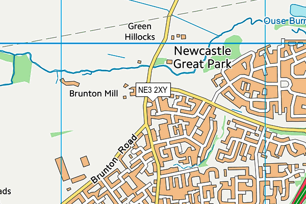 NE3 2XY map - OS VectorMap District (Ordnance Survey) NE3 2XY map - OS VectorMap District (Ordnance Survey)