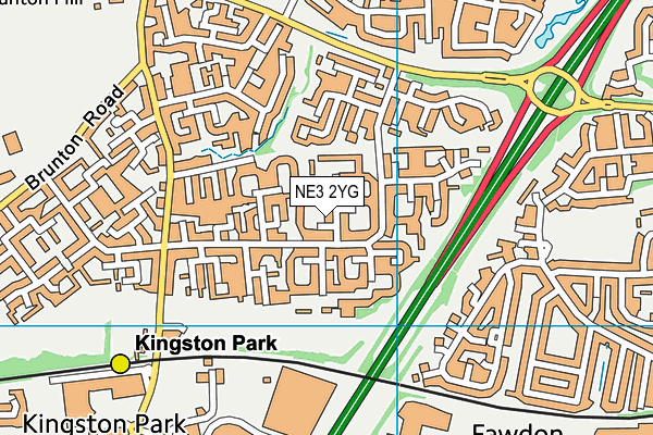 NE3 2YG map - OS VectorMap District (Ordnance Survey) NE3 2YG map - OS VectorMap District (Ordnance Survey)