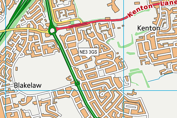 NE3 3GS map - OS VectorMap District (Ordnance Survey) NE3 3GS map - OS VectorMap District (Ordnance Survey)