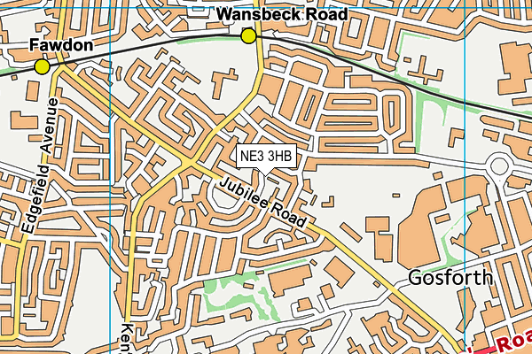 NE3 3HB map - OS VectorMap District (Ordnance Survey) NE3 3HB map - OS VectorMap District (Ordnance Survey)