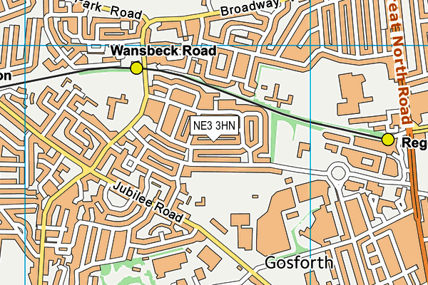 NE3 3HN map - OS VectorMap District (Ordnance Survey) NE3 3HN map - OS VectorMap District (Ordnance Survey)