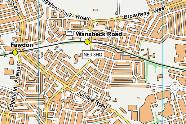 NE3 3HQ map - OS VectorMap District (Ordnance Survey) NE3 3HQ map - OS VectorMap District (Ordnance Survey)