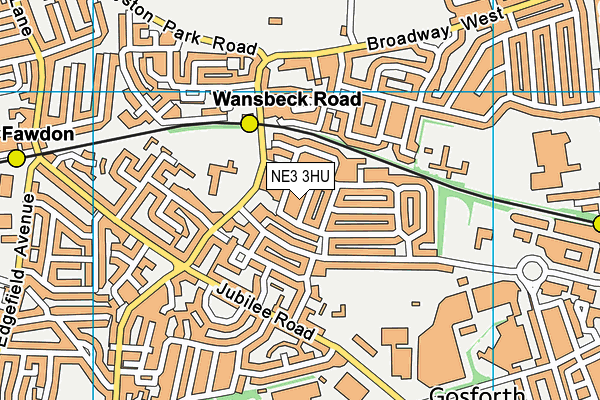 NE3 3HU map - OS VectorMap District (Ordnance Survey) NE3 3HU map - OS VectorMap District (Ordnance Survey)