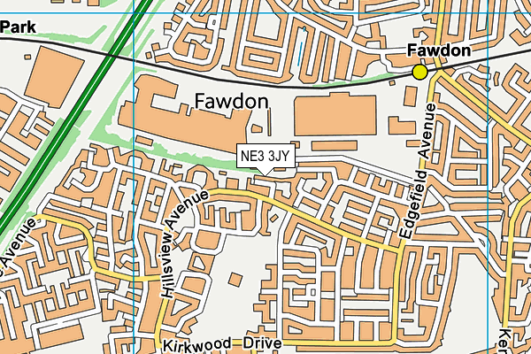 NE3 3JY map - OS VectorMap District (Ordnance Survey) NE3 3JY map - OS VectorMap District (Ordnance Survey)