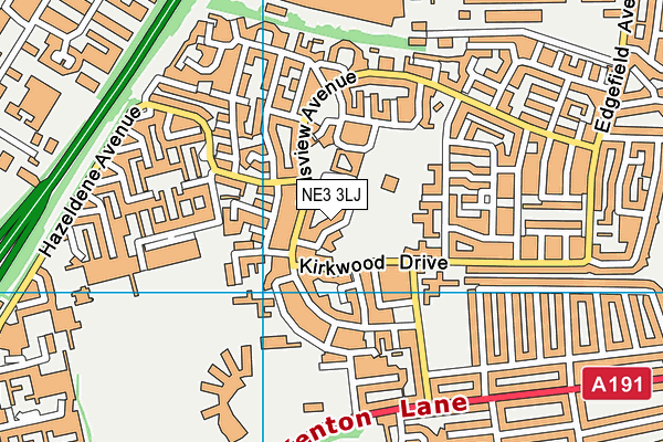 NE3 3LJ map - OS VectorMap District (Ordnance Survey) NE3 3LJ map - OS VectorMap District (Ordnance Survey)