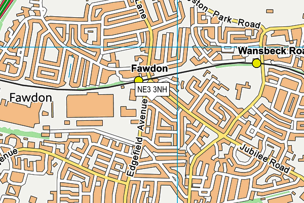 NE3 3NH map - OS VectorMap District (Ordnance Survey) NE3 3NH map - OS VectorMap District (Ordnance Survey)