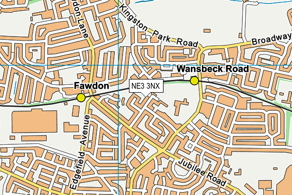 NE3 3NX map - OS VectorMap District (Ordnance Survey) NE3 3NX map - OS VectorMap District (Ordnance Survey)