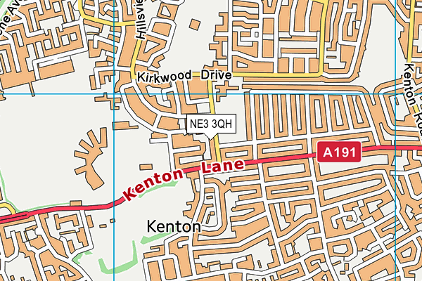 NE3 3QH map - OS VectorMap District (Ordnance Survey) NE3 3QH map - OS VectorMap District (Ordnance Survey)
