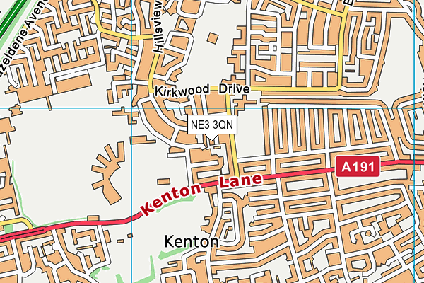 NE3 3QN map - OS VectorMap District (Ordnance Survey) NE3 3QN map - OS VectorMap District (Ordnance Survey)