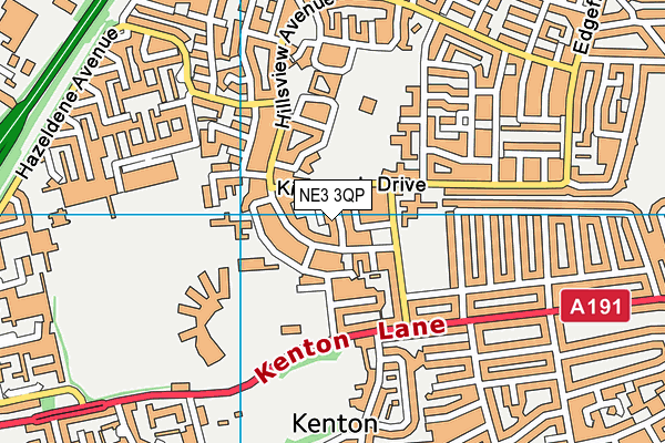 NE3 3QP map - OS VectorMap District (Ordnance Survey) NE3 3QP map - OS VectorMap District (Ordnance Survey)