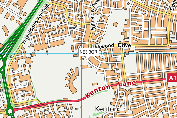 NE3 3QR map - OS VectorMap District (Ordnance Survey) NE3 3QR map - OS VectorMap District (Ordnance Survey)