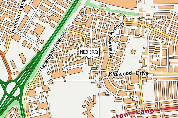 NE3 3RQ map - OS VectorMap District (Ordnance Survey) NE3 3RQ map - OS VectorMap District (Ordnance Survey)