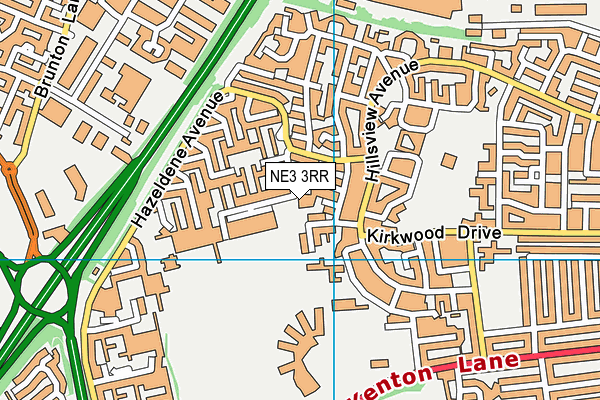NE3 3RR map - OS VectorMap District (Ordnance Survey) NE3 3RR map - OS VectorMap District (Ordnance Survey)