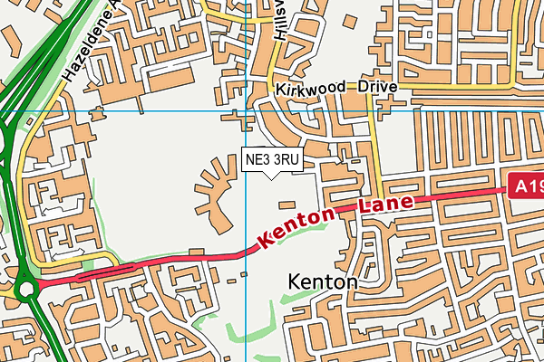 NE3 3RU map - OS VectorMap District (Ordnance Survey) NE3 3RU map - OS VectorMap District (Ordnance Survey)