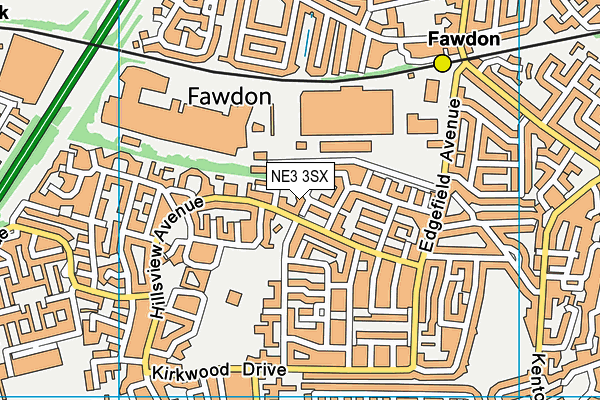 NE3 3SX map - OS VectorMap District (Ordnance Survey) NE3 3SX map - OS VectorMap District (Ordnance Survey)
