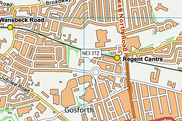 NE3 3TZ map - OS VectorMap District (Ordnance Survey) NE3 3TZ map - OS VectorMap District (Ordnance Survey)