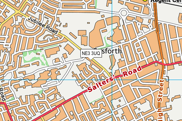 NE3 3UQ map - OS VectorMap District (Ordnance Survey) NE3 3UQ map - OS VectorMap District (Ordnance Survey)
