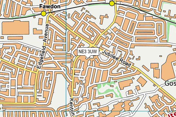 NE3 3UW map - OS VectorMap District (Ordnance Survey) NE3 3UW map - OS VectorMap District (Ordnance Survey)