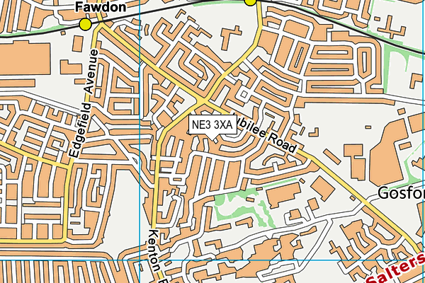 NE3 3XA map - OS VectorMap District (Ordnance Survey) NE3 3XA map - OS VectorMap District (Ordnance Survey)