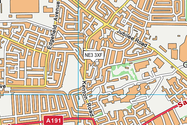 NE3 3XF map - OS VectorMap District (Ordnance Survey) NE3 3XF map - OS VectorMap District (Ordnance Survey)