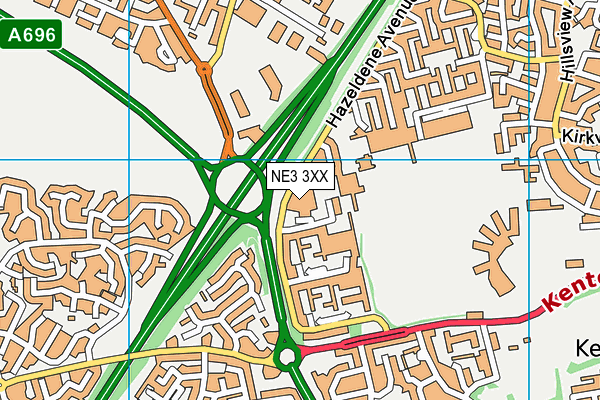 NE3 3XX map - OS VectorMap District (Ordnance Survey) NE3 3XX map - OS VectorMap District (Ordnance Survey)
