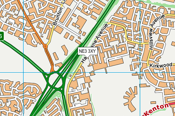 NE3 3XY map - OS VectorMap District (Ordnance Survey) NE3 3XY map - OS VectorMap District (Ordnance Survey)