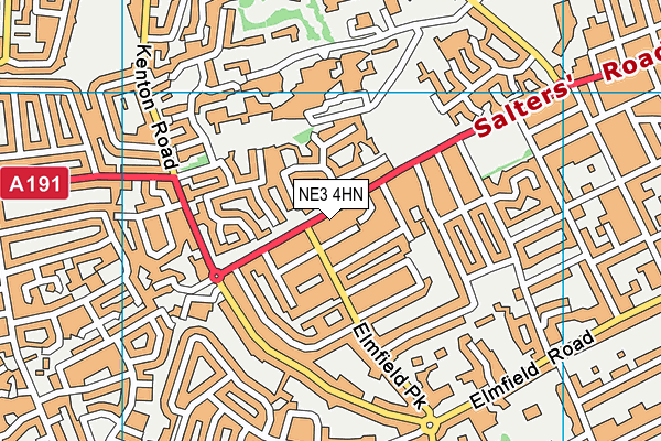 NE3 4HN map - OS VectorMap District (Ordnance Survey) NE3 4HN map - OS VectorMap District (Ordnance Survey)