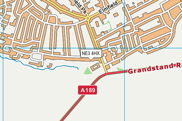 NE3 4HX map - OS VectorMap District (Ordnance Survey)